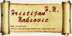 Hristijan Maksović vizit kartica